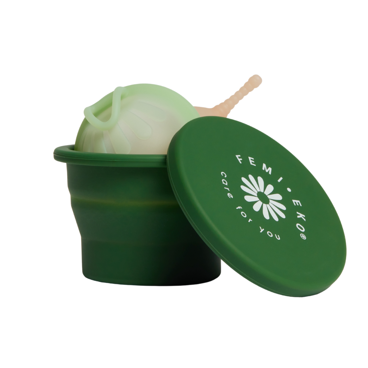 Femi.Eko® desinfektionskop – praktisk og hygiejnisk opbevaring af kop eller disk