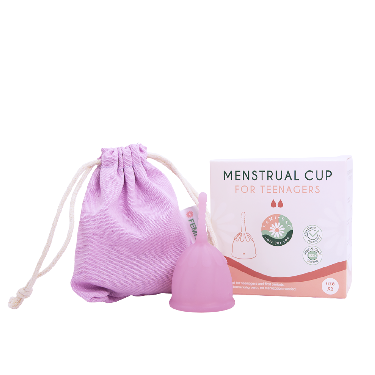 Safe | Menstruationskop | Størrelse XS | Teenager | Lilla