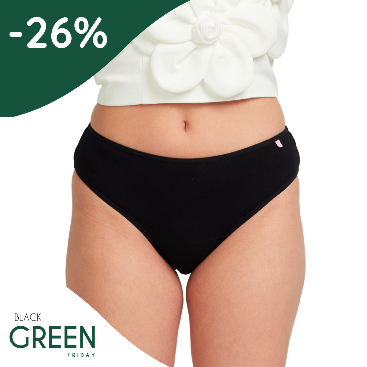 AVA menstrual panties | Brazilian | Black