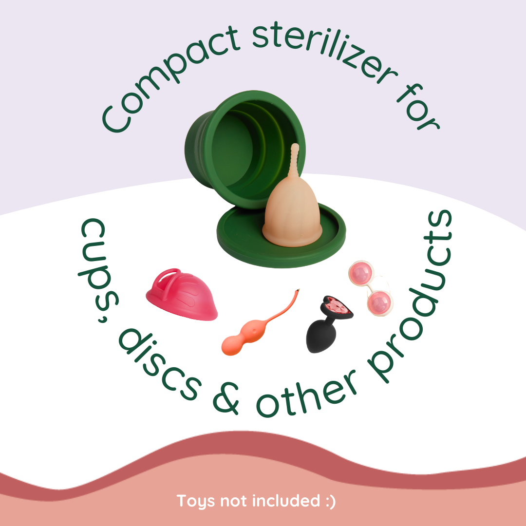 hygiejnisk silikonekop til desinfektion af menstruationsprodukter | hygienic silicone sterilization cup for menstrual products