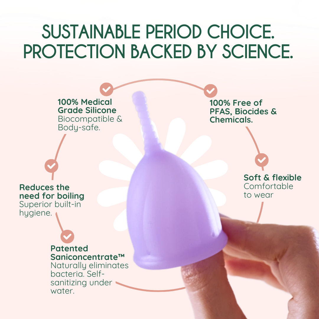 Femieko menstruationskop lilla 32 ml kapacitet | purple menstrual cup 32 ml capacity