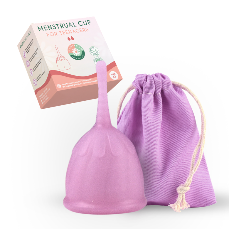 Sicher | Menstruationstasse | Größe XS | Für Teenager | Lila