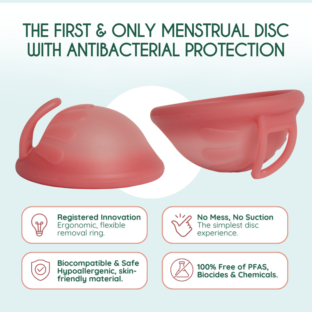 diskret og sikker menstruationsdisk til dag og nat | secure menstrual disc for day and night use
