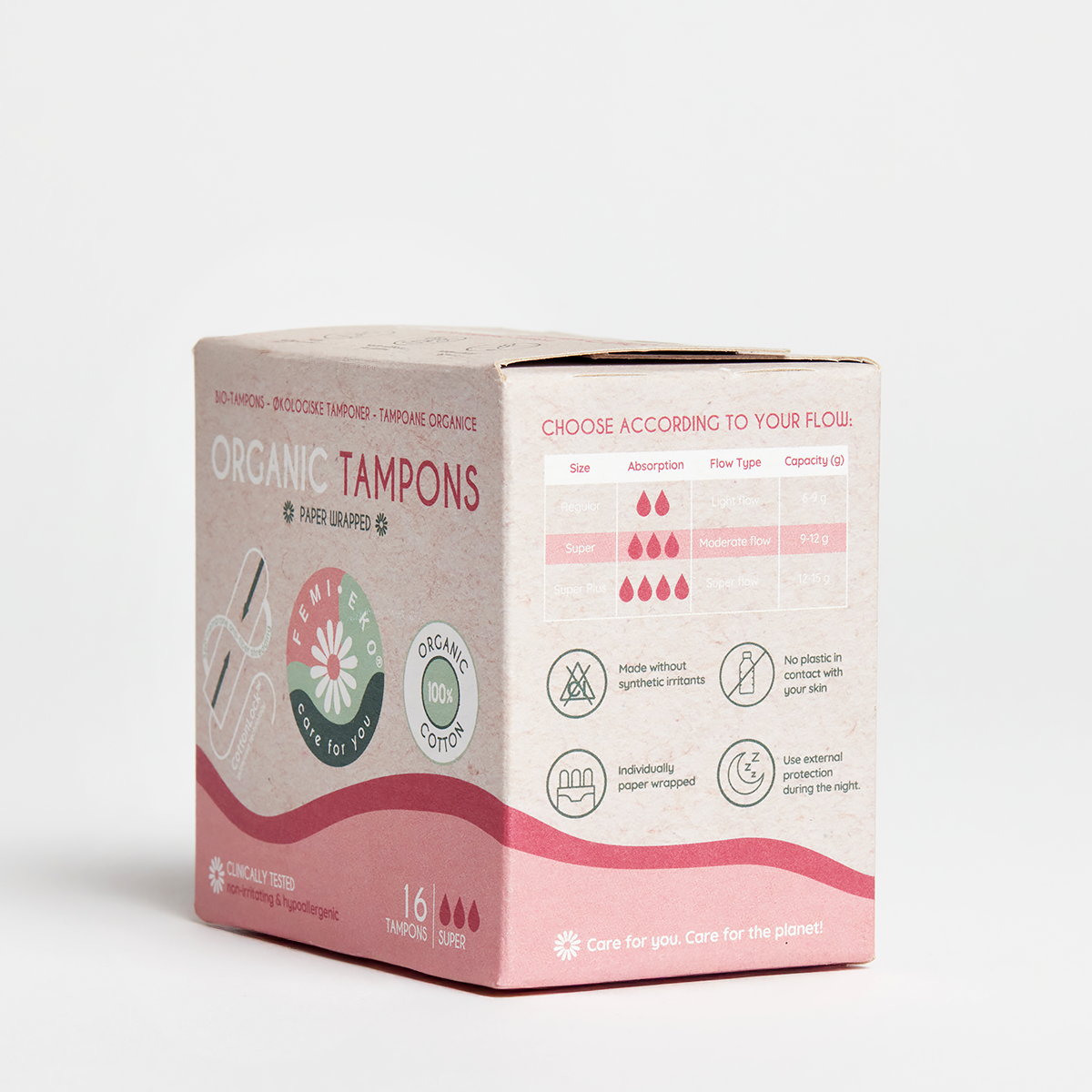 Tampons aus Bio-Baumwolle | Regulär | 16 Stck.