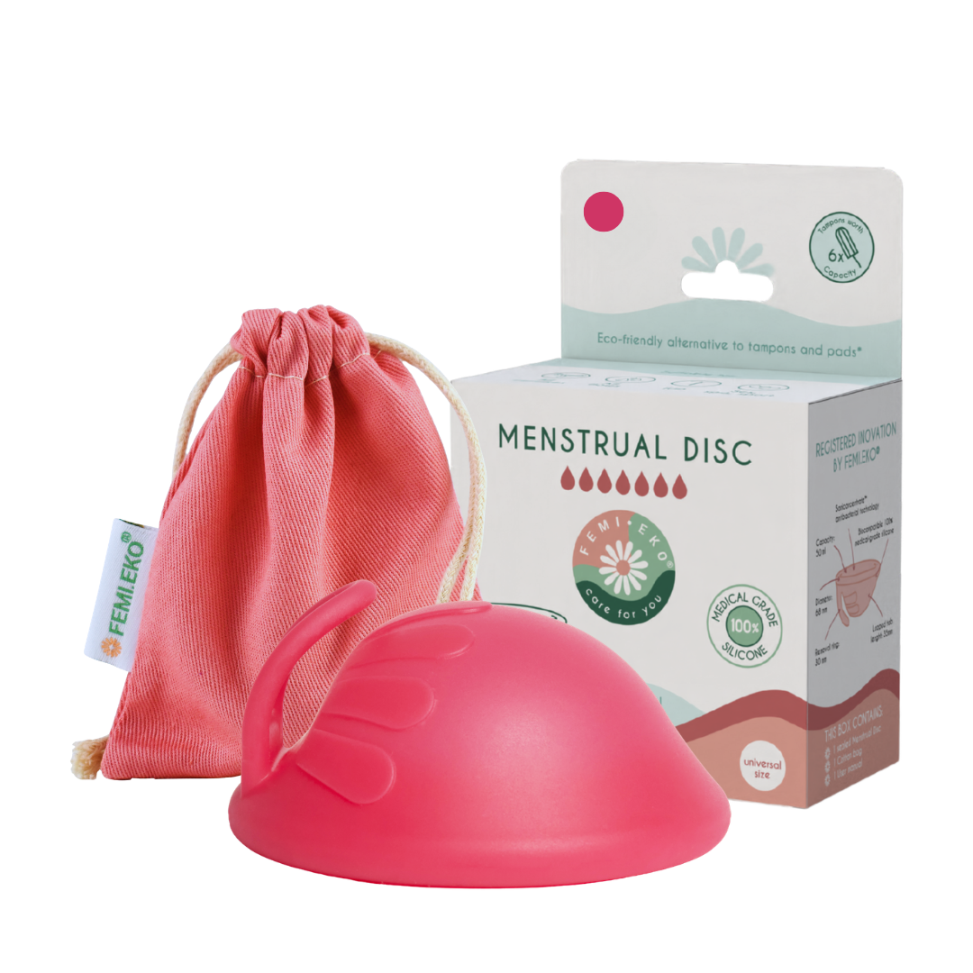 menstruationsdisk femieko i medicinsk silikone 50 ml | medical grade silicone menstrual disc 50 ml capacity
