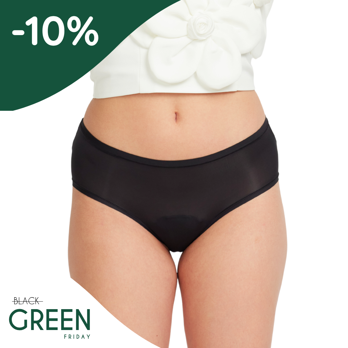 Flex | Periodenunterwäsche | Größe 4-in-1 | Schwarz