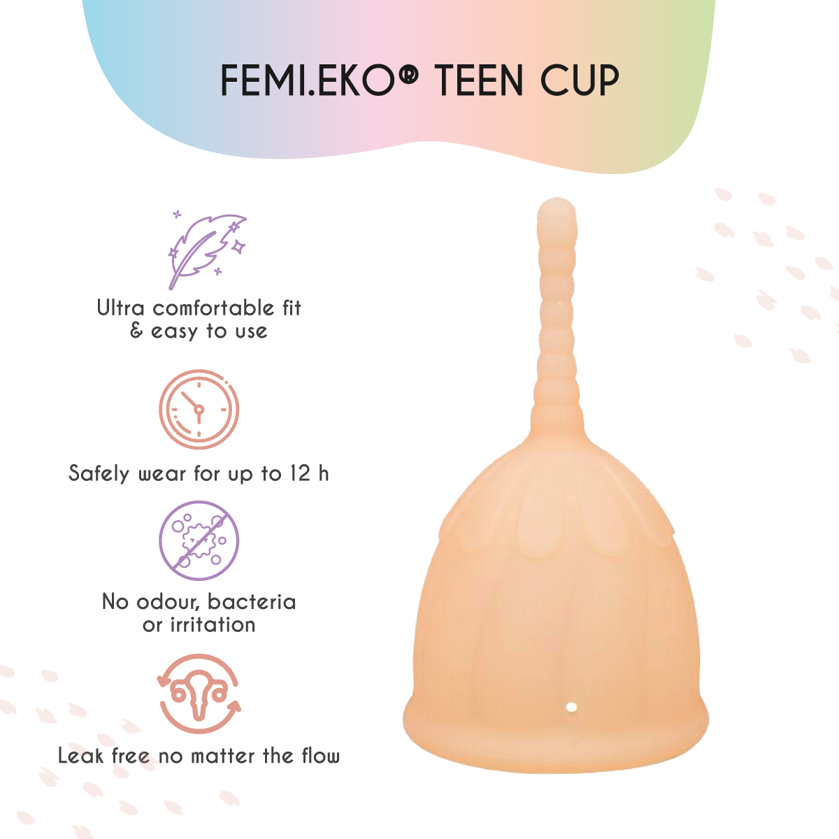 Menstruationskop | Størrelse XS | Teenager | Beige